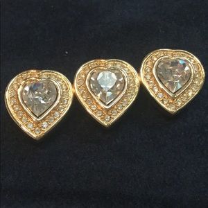 Vintage authentic Swarovski 3 Heart